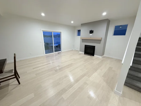 Open living area cleaned and ready for use
