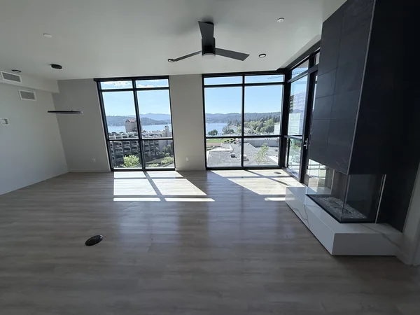 Open living room cleaned and ready for use