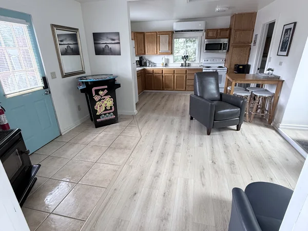 Living and kitchen area cleaned and ready for use